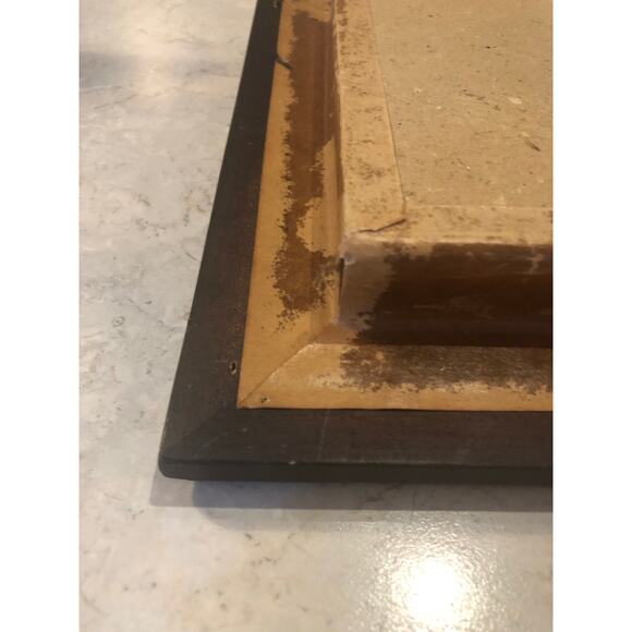 Vintage African Wood Carved Giraffe Head Brown shadowbox frame Tribal Art - Picture 6 of 6